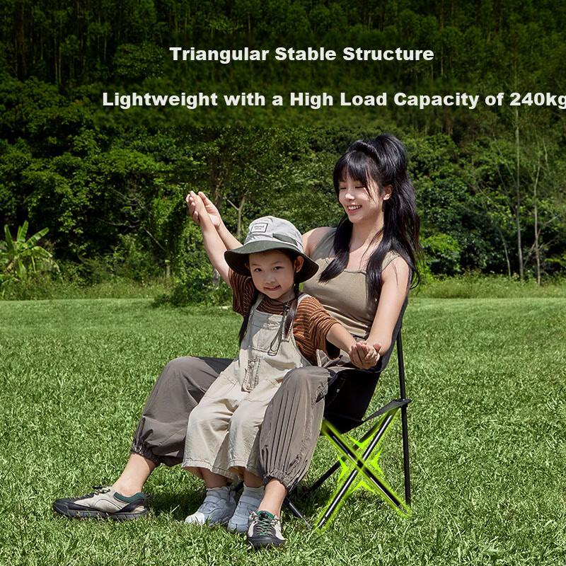 JD Original Outdoor Folding Chair, Portable Moon Chair, Camping Chair, Beach Chair, Fishing Chair, Folding Stool, Medium Size, Black