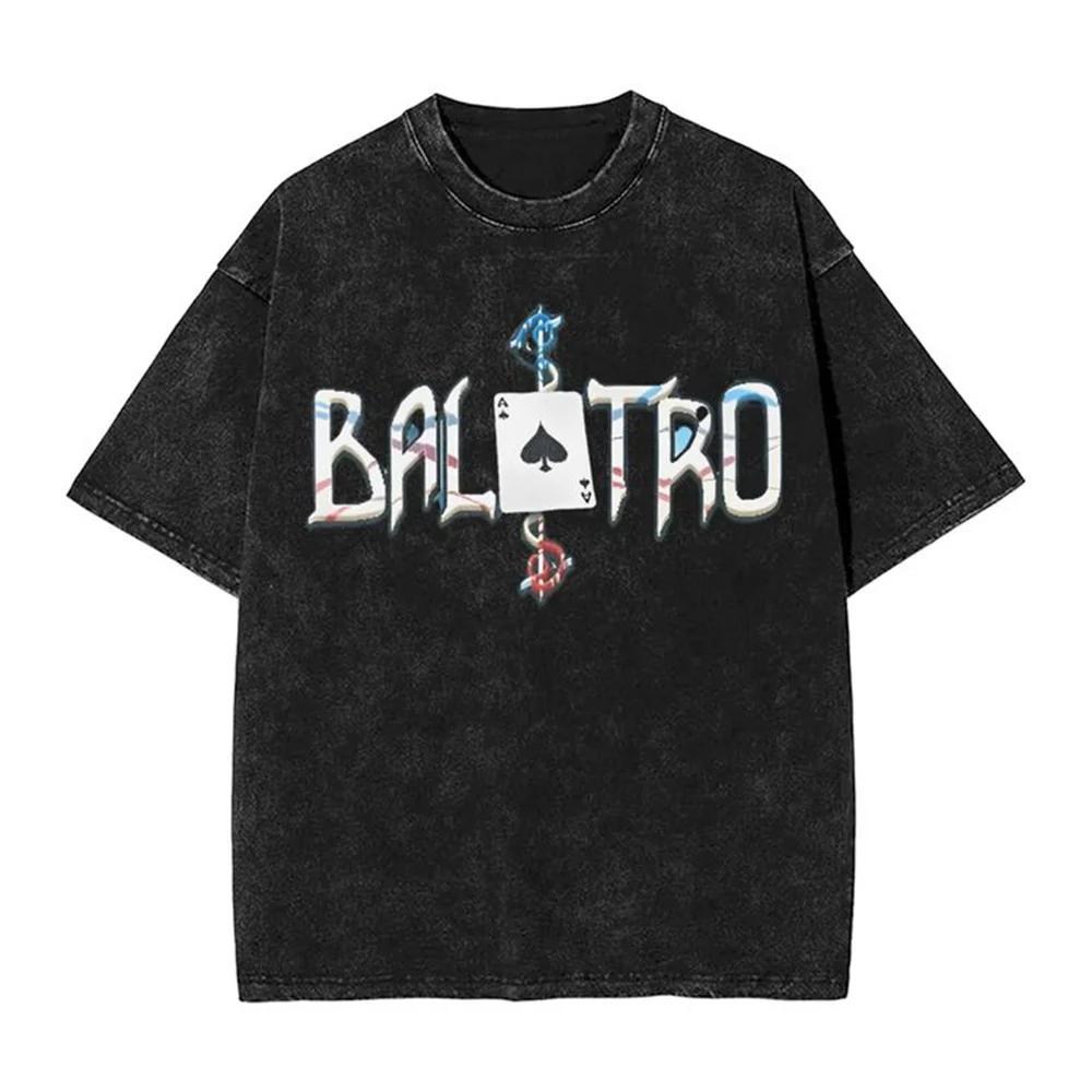 Balatro Карты Игры Джокер Аксессуары Харадзюку Стиранные Рубашки Винтажные Футболки Харадзюку Смешная Уличная Одежда Футболки с Графикой с Коротким Рукавом