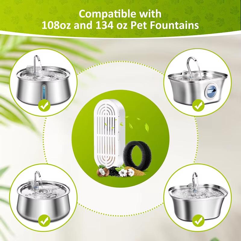 Диспенсер для воды для домашних животных из нержавеющей стали объемом 4 л - интеллектуальный автоматический циркуляционный фильтр для кошек