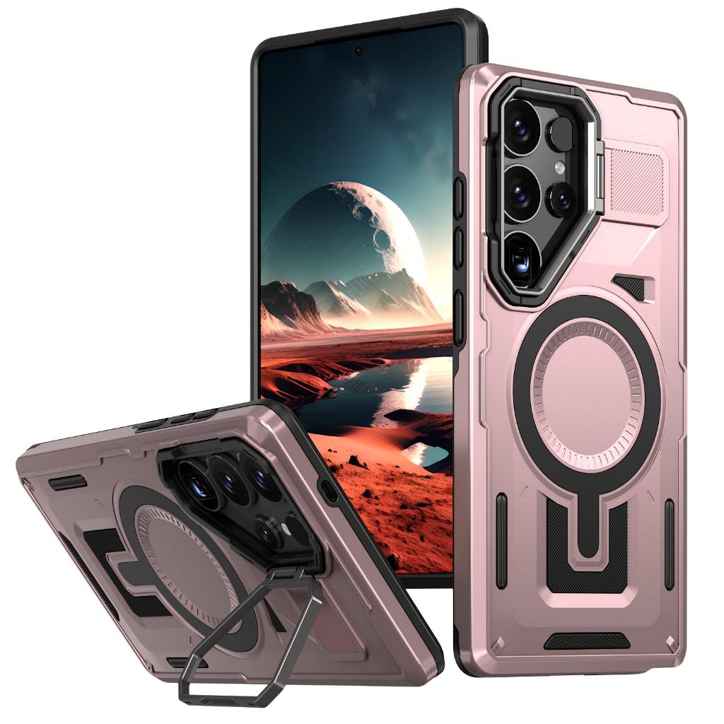 For MagSafe Magnetic Phone Case with Camera Frame Stand For Samsung Galaxy S26 Plus S25 S24 S23 FE S22 Ultra A56 A36 A26 A16 A06