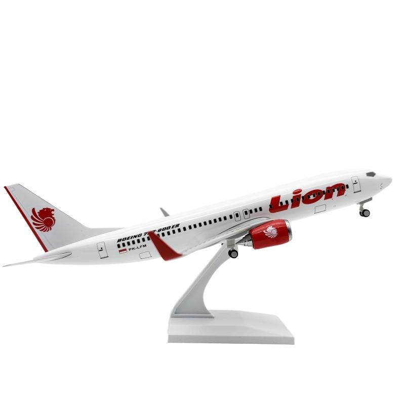 Модель самолета B737 Lion Air 30 см, смоляные игрушки-самолеты для детей, модели с подставкой, имитация авиалайнера, масштабная модель, коллекционная