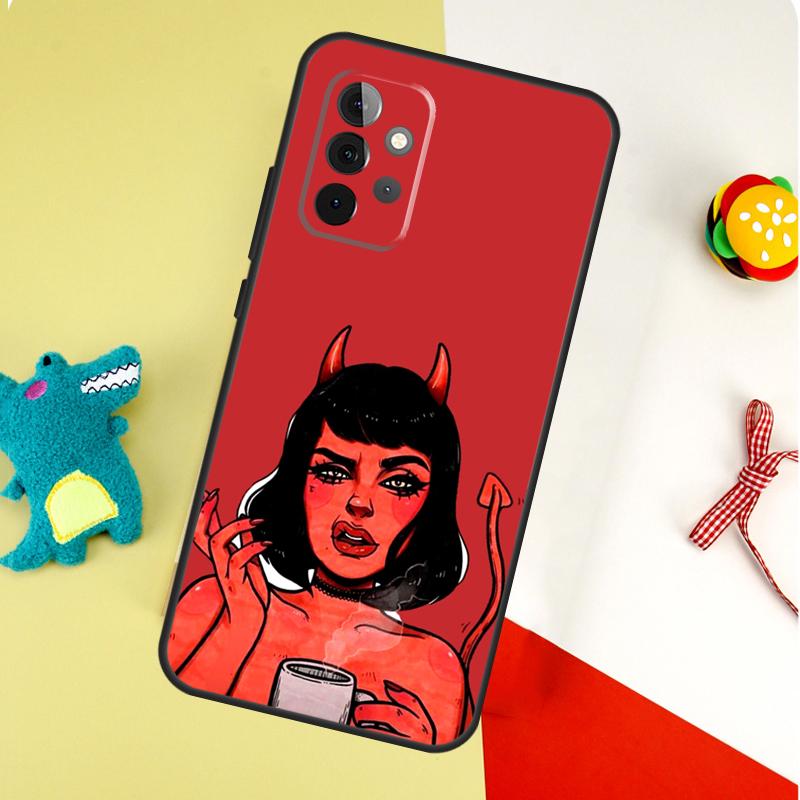 Чехол для телефона Devil Girl Woman для Samsung Galaxy A22 A32 A52 A54 A34 A14 A55 A35 A15 A53 A33 A13 A05 A06 A16