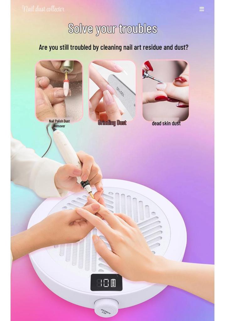 Portable Brushless Nail Vacuum Cleaner & Manicure Dust Collector
