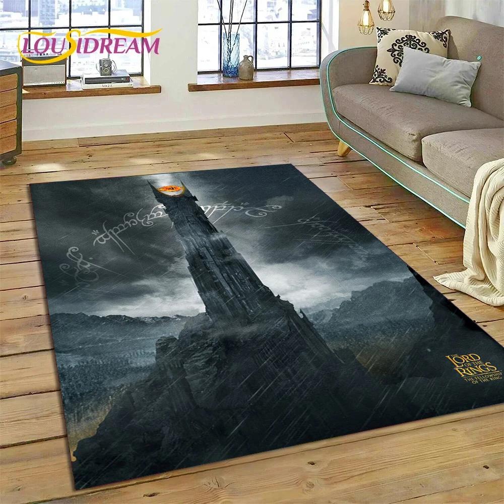 3D L-Lord of The Rings H-Hobbit Movie HD Rug Carpet for Living Room Bedroom Home Decor,Non-slip Decoration for Sofa Doormat Gift
