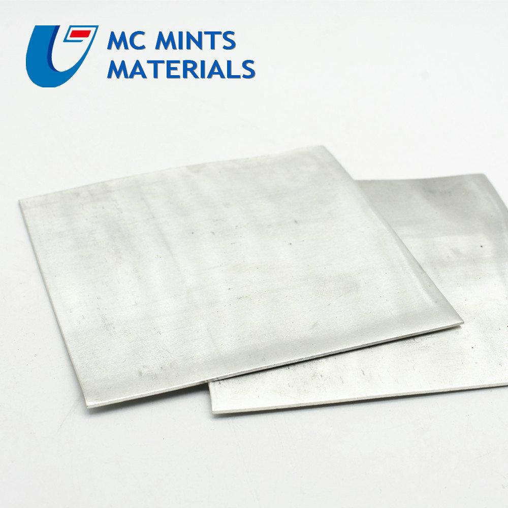 Оловянная фольга с чистотой Sn 99,99% Исследования и исследования листового металла Sn;Лаборатория художественного оформления использует плавку 100x100 мм для