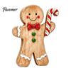 Small Wooden Candy Cane Decor Christmas Gingerbread Man Decor, Rustic Gingerbread, House Figurines, Xmas Cute Lady Figurines Tabletop Ornaments