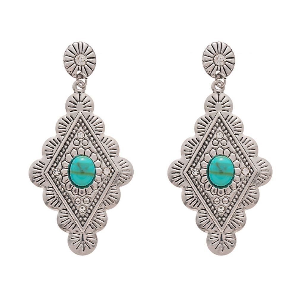 Bohemia Style Ethnic Style Tassel Earrings Green Water Drop Earrings Pendant  Summer Party