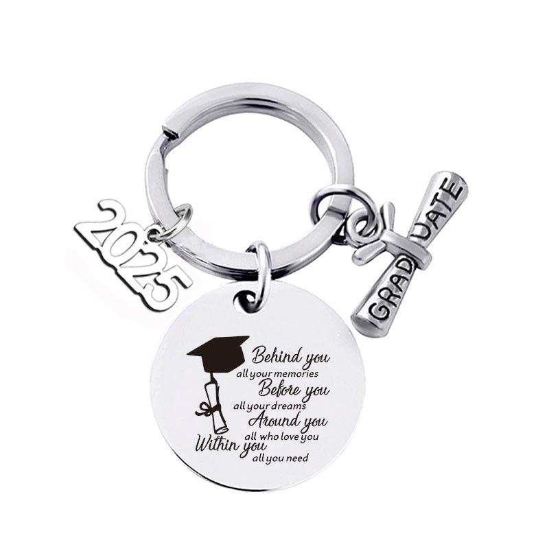 Stainless Steel Keychain for 2025 Graduation - University & High School Senior Gift In European and American Style