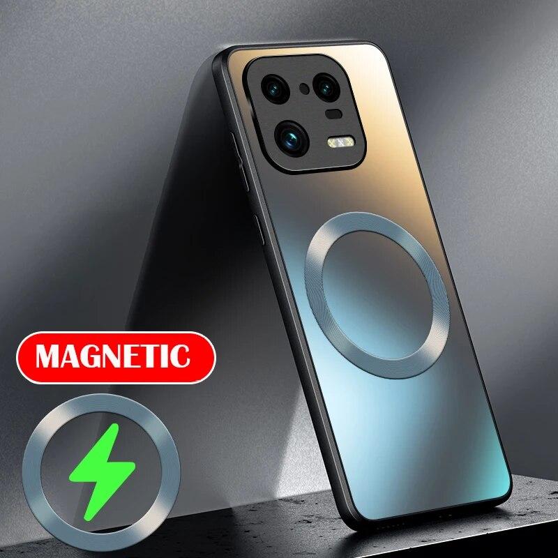 AG матовый силиконовый жесткий чехол для Xiaomi Mi 14 13 13T 12 12T 11 Poco F3 F4 F5 Pro матовый магнитный чехол для телефона с беспроводной зарядкой