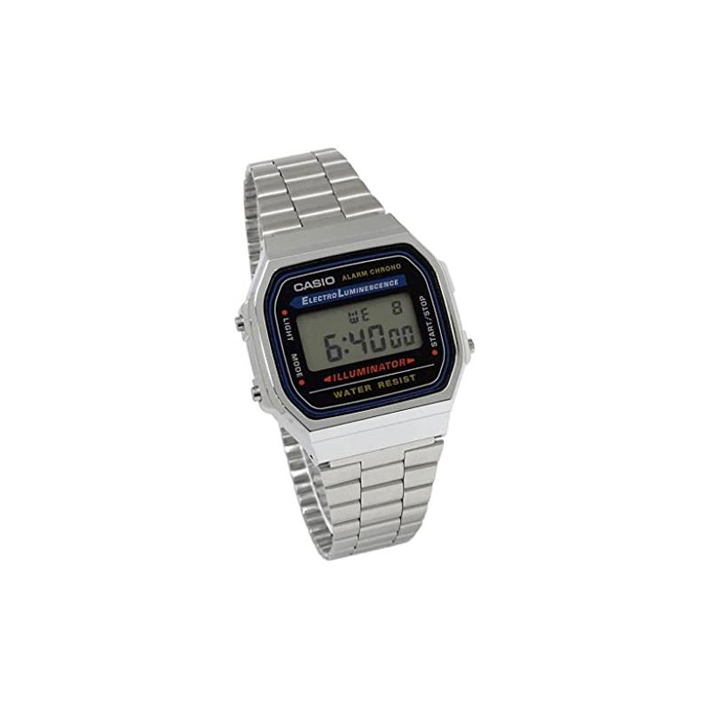 Casio Серия VINTAGE-A168 Ретро Маленький Серебристый Самородок Водонепроницаемый Кварцевый Механизм Стальной Ремешок Японские и Корейские Часы Мужские Часы A168WA-1W