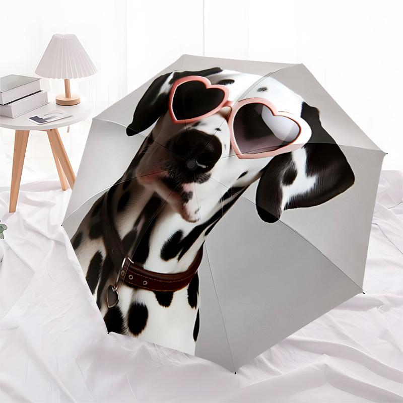1pc Dalmatian Sunglasses Open/Close Folding Umbrella, All- Portable Umbrella for & Men, Stylish Accessory (Holiday Gift) 8-Rib yy251213198