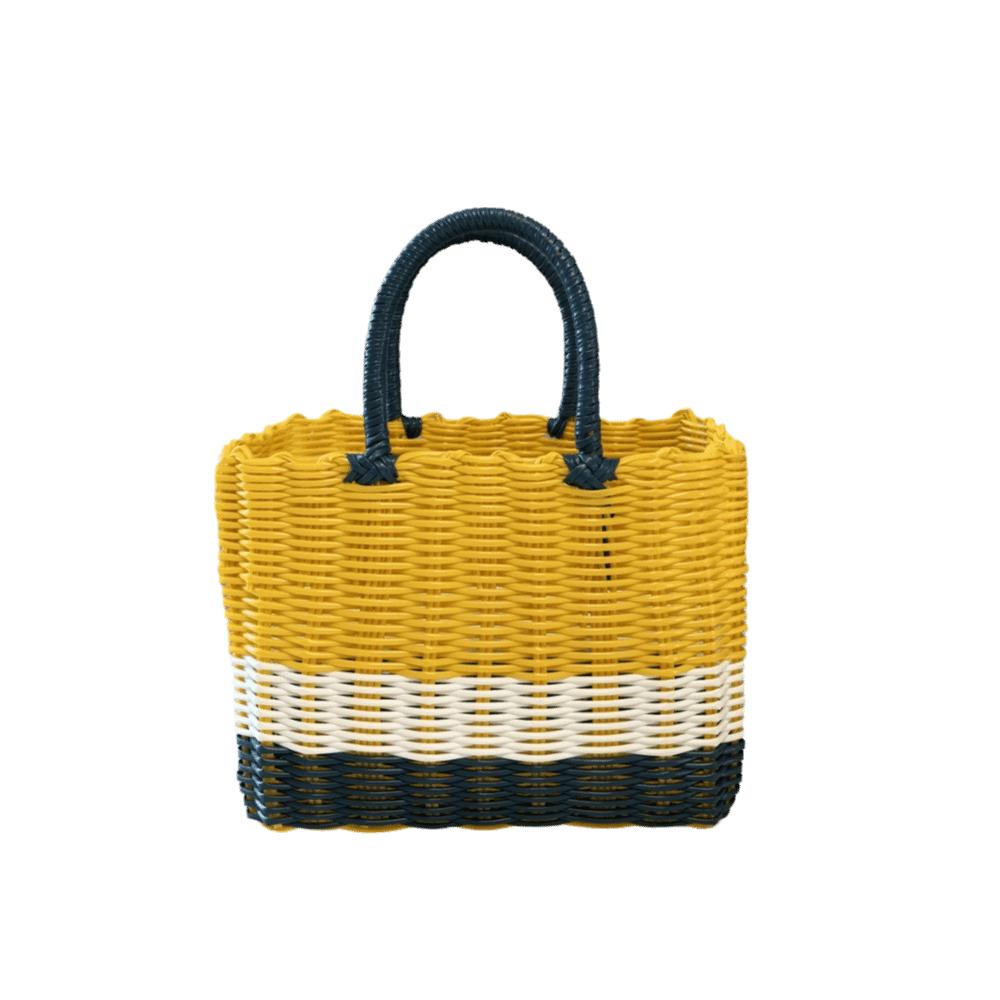 Square Storage Basket Plastic Woven Handbag Creative Hanging Baskets  Flower
