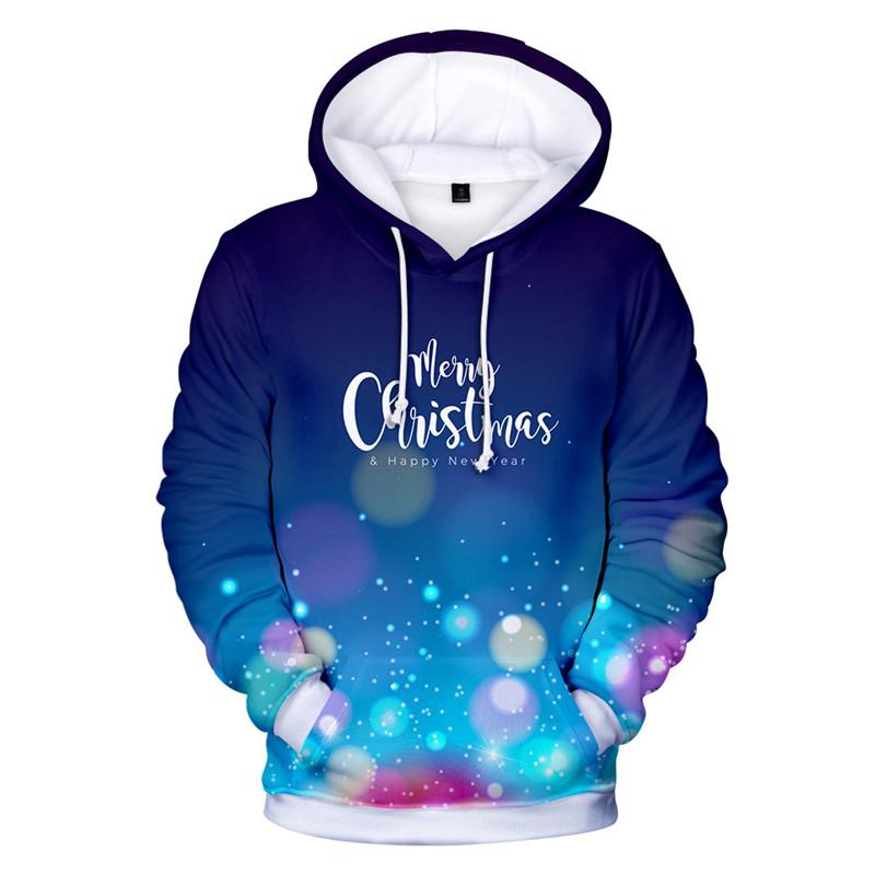 New In Hoodies & Sweatshirts Santa Claus Hoodies For Men New Year Gift Christmas Snowman Print Sweatshirts Top Oversized Clothes