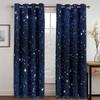 3D Digital Print Star Curtains for Children, Window Drapes, Polyester, Black, Navy, Blue, Modern, Personality, Children Living
