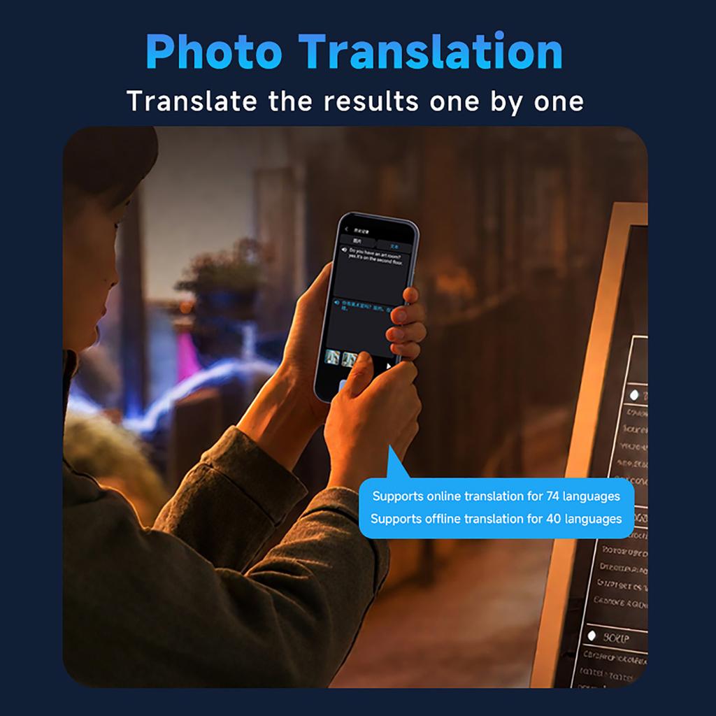 Smart Translator AI Scan Photo Group Text Call Intelligent Recording and Offline Translation Recording WiFi 5M Camera