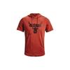 Johnson Series Terry American Vintage Printed Hooded Short Sleeve T-Shirt Men Tops Dark-Red 1370465-635