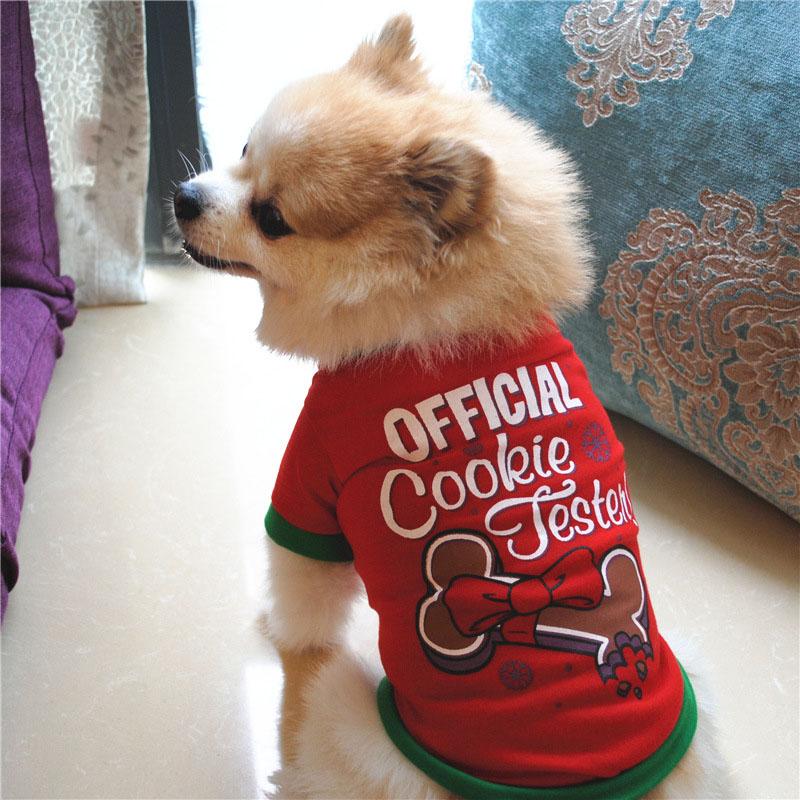 Christmas Pet Clothing Cotton Dog Clothes For Small Medium Dogs Vest Shirt New Year