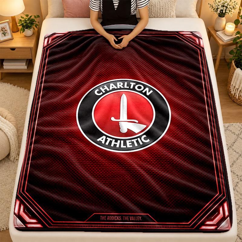 Flannel BlanketCharlton Athletic FC Warm Soft Throw Blanket for Indoor Sofa Bed Living Room Use