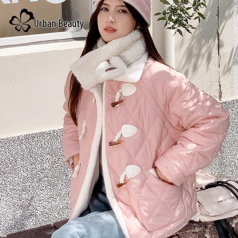 Women's Plush Lined Toggle Button Cotton Jacket