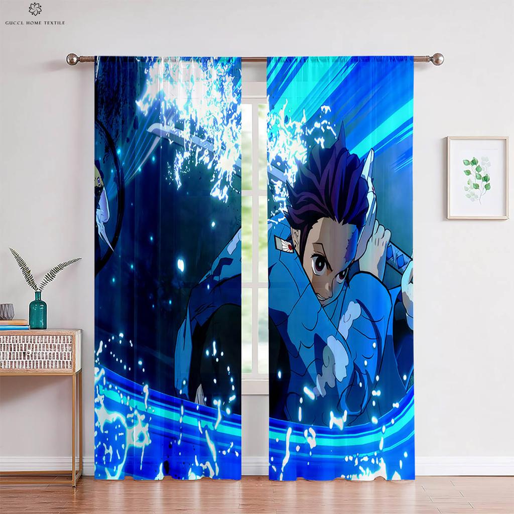 Шторы с японским принтом комиксов, анимация «Горячая кровь», подходят для спальни, гостиной, кухни, кабинета, оформления окон