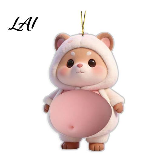 Child Safety Corner Protector Car Pendant Soft Rubber Fat Dog Shape Decompression Toy Adhesive Backing Elastic Cushion Easy Apply Remove Refrigerator