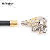 Golden White Lion Head with Mustache Fashion Walking Stick Decorative Cospaly Vintage Fashionable Walking Cane Crosier 94cm