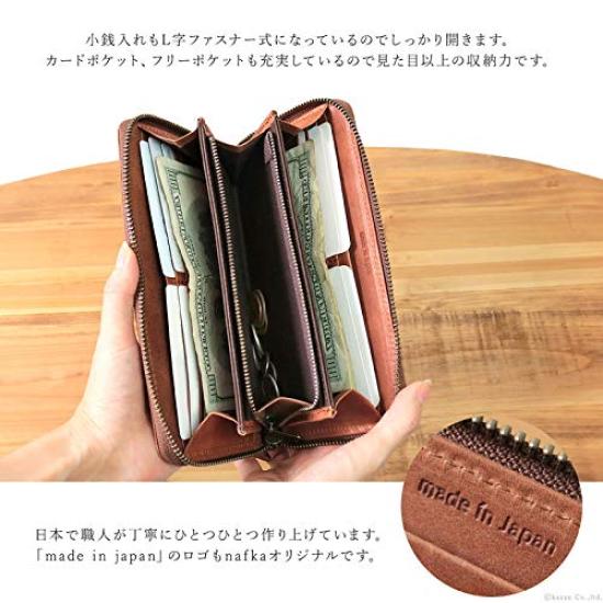 Кошелек длинный nafka из натуральной кожи Mosto Leather Simple Round Zipper, сделано в Японии [Nafka] для женщин и мужчин [NFK-72104] (желтый)