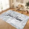 Decorative Artwork Theme Crystal Velvet Floor Rug Personalized Custom Name Text Warm Carpet Home Decoration
