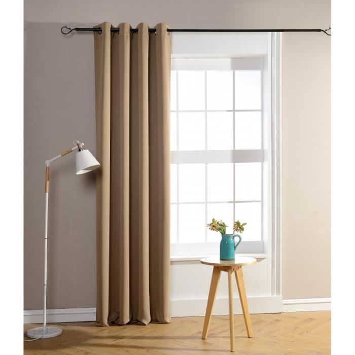Rideaux occultant beige foncé 140 x 260 cm