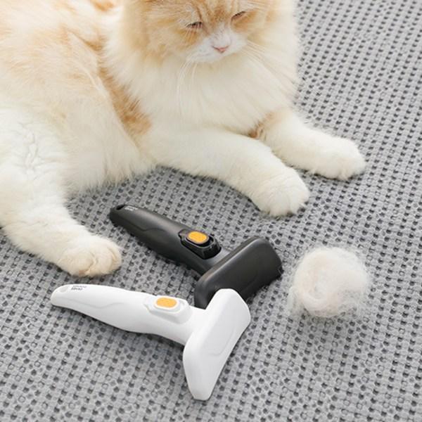 Okhee Dokhee Fluffy Cat Dead Hair Removal Brush Long and Short Hair Common 9.5 X 15.6 Cm, White, 1 Piece, Korean Pet Shampoo