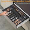9-Compartment Expandable Cutlery Organizer| Large-Capacity Plastic Drawer Tray for Forks, Spoons, and Kitchen Utensils