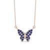 Blue Sapphire Butterfly Dainty Necklace- Sterling Silver