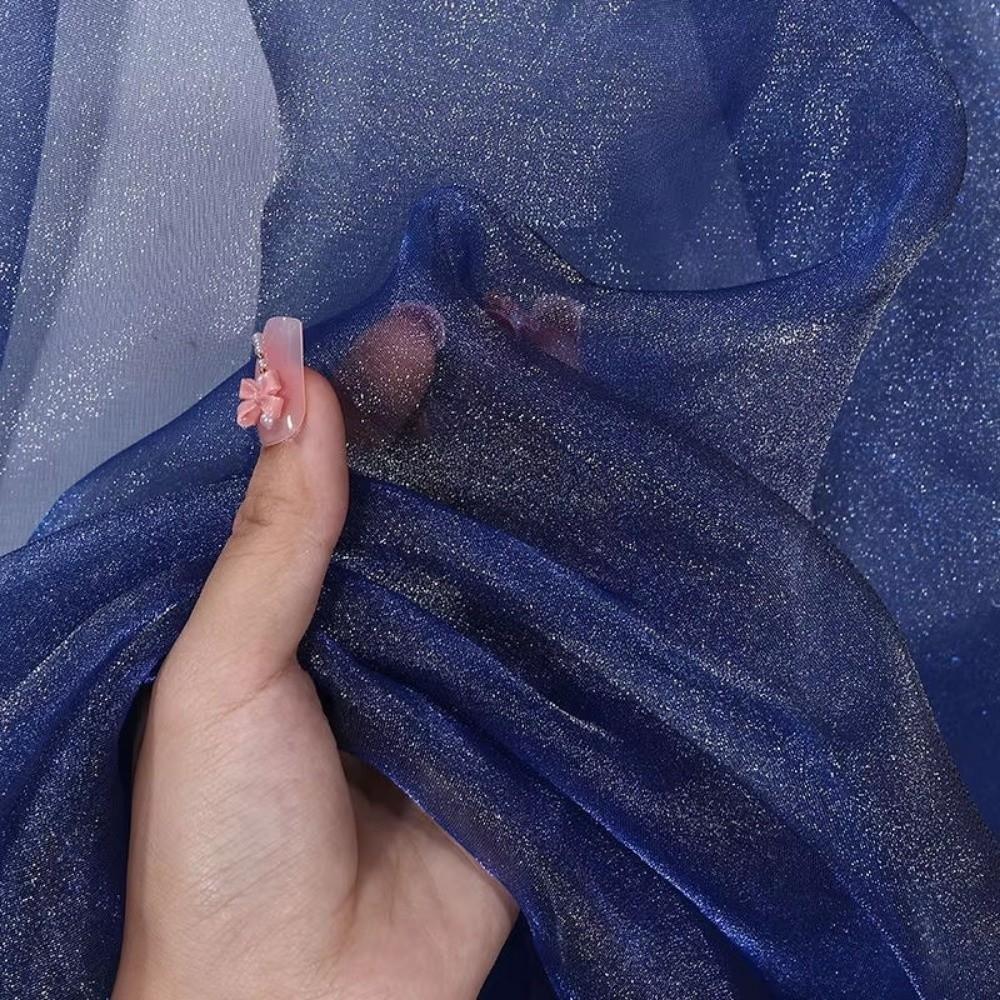 Блестящая Тюлевая Ткань Мягкая Флуоресцентная Ткань Органза Ткань Органза с Блеском Сценический Свадебный Декор