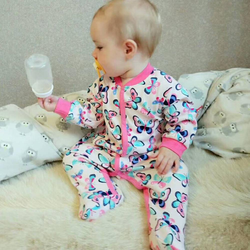 Комбинезоны с длинными рукавами для мальчиков и девочек из чистого хлопка Детские костюмы Летняя и осенняя одежда Одежда для новорожденных Новый стиль