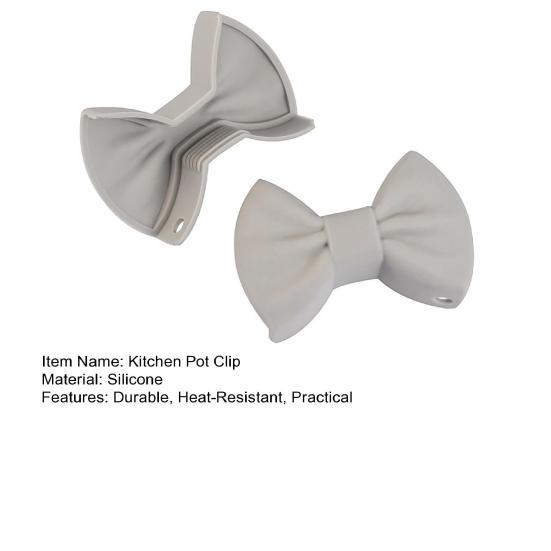 2Pcs Kitchen Pot Clip Bow-Shaped Cooking Oven Glove Silicone Pot Holders Non-Slip Grip for Hot Cookware