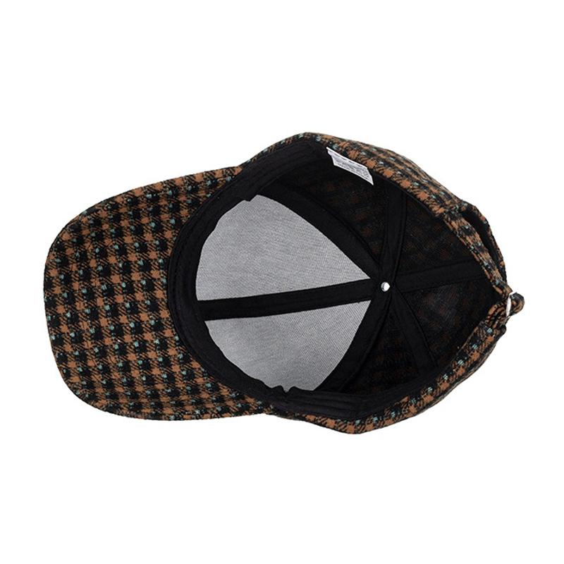 Men Autumn Winter Small Plaid Peaked Cap Baseball Cap Women Sun Hat Ponytail Panama Cap Visor Hats Snapback Hat