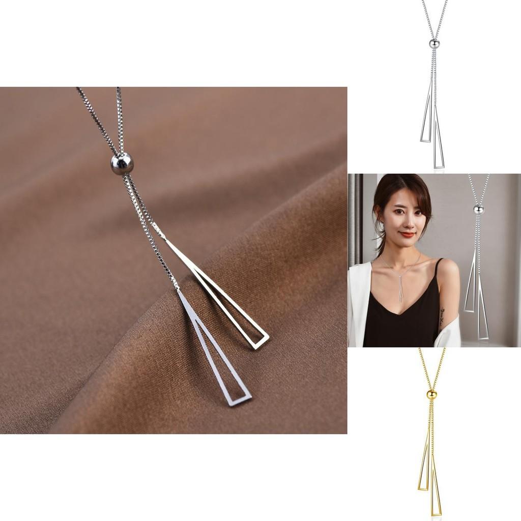 Titanium Fashionforward Steel Clavicle Necklace For Women In Gold Or Silver Stylish Geometric Design
