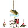 Fun And Colorful Cartoon Style Green Bass Fish Christmas Tree Hanging Ornament