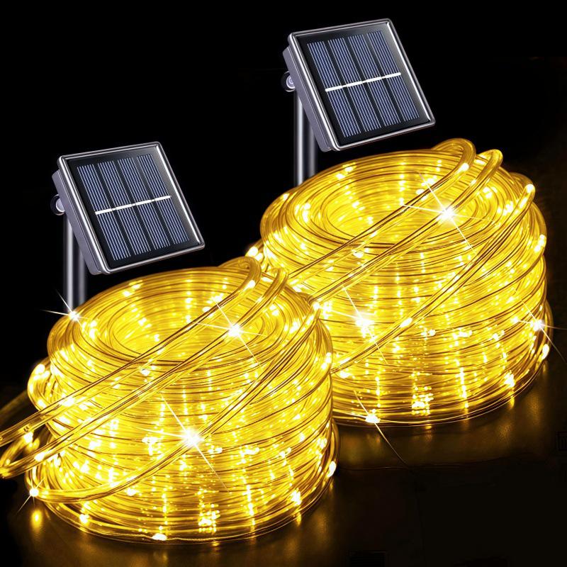 Медная проволока LED Солнечные гирлянды: Водонепроницаемые уличные гирлянды для украшения двора