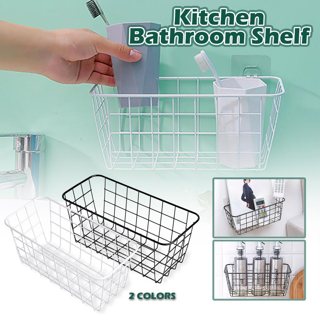 Настенные подвесные металлические проволочные корзины без сверления, хранение организации кухни