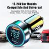 Автомобильное зарядное устройство с двумя портами PD20W + сверхбыстрая зарядка, цифровой дисплей, автомобильное зарядное устройство DC12/24V, универсальное автомобильное зарядное устройство для телефона QC3.0 USB