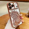 Подходит для Apple 17 ProMax Блестящий Павлин Мобильный Чехол Стразы iPhone 16 Новый Высококлассный Сенсорный 15 Защитный Чехол