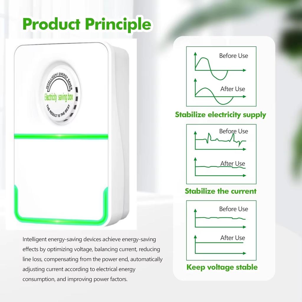 6PCS Power Saver Smart Energy Saving Box Household Voltage Stabilizer Power Factor Saver Electric Reducer Electricity Saver