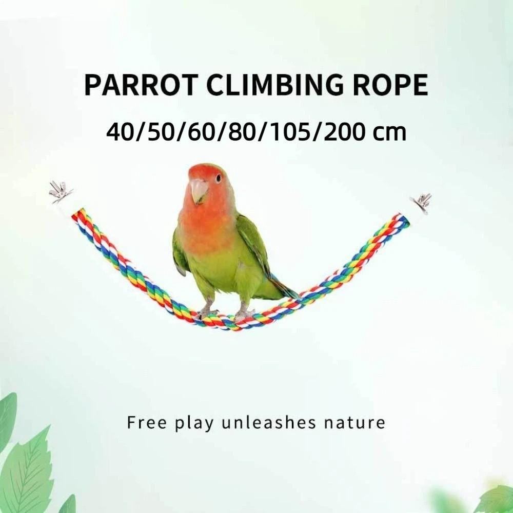 Colorful Parrot Rope Toy 40/80//105/200cm Parrot Stand Chewing Station Bird Perch for Cage  Parrot