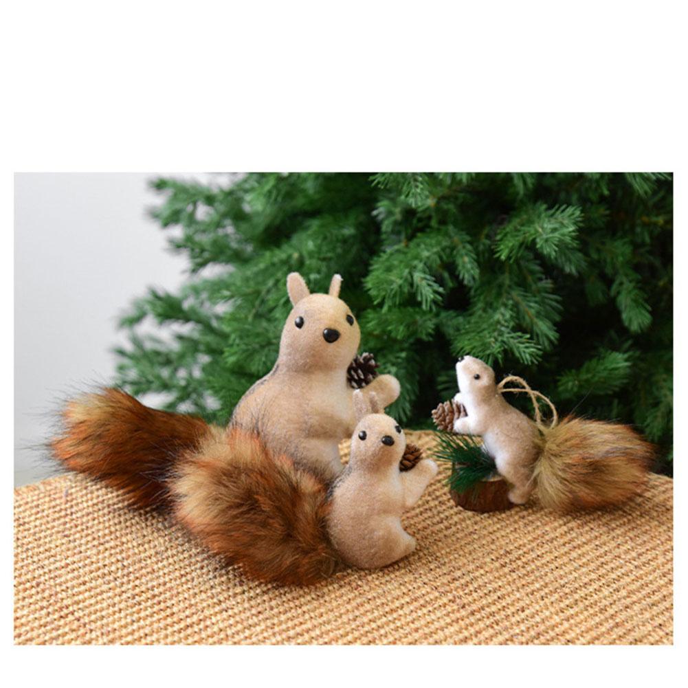 For Christmas Hanging Ornaments 5 Squirrels Set Lightweight Foam for Tree Decor