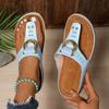 Женская обувь зарубежного производства 2025 года, лето, новые пляжные туфли с уклоном на каблуке, классные тапочки для женщин, европейские красивые женские сандалии, пятно