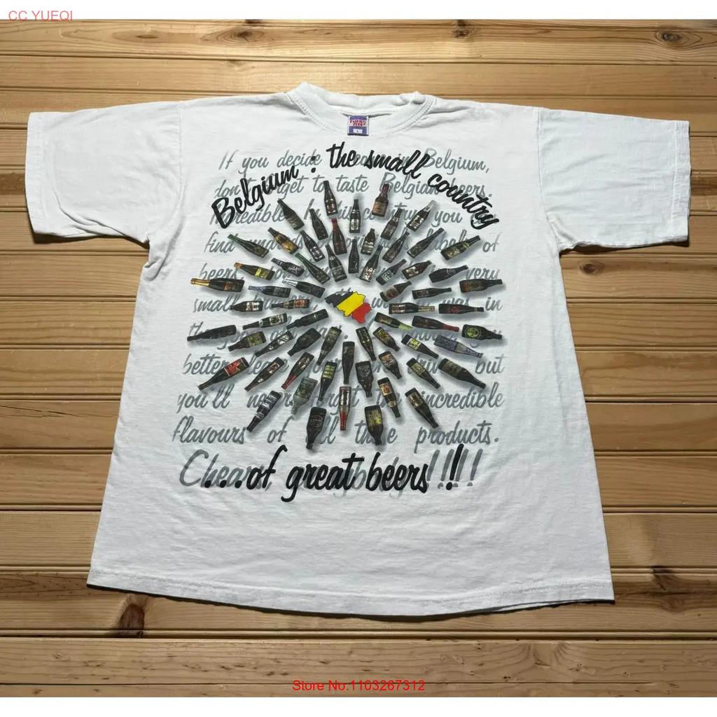 Vintage Y2k Belgium Map Small Country Of Great Beers Souvenir T Shirt Size Large Vintage Stylish Designer Clothes