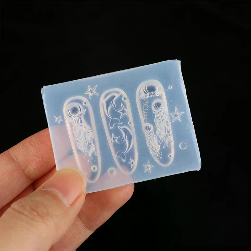 Силиконовая форма для животных серии «Океан» Ракушка Раковина Ноготь Медуза, Дельфин, Бант, Ракушка 3d Мягкий Шарм Маникюрная Форма Инструмент-Трафарет