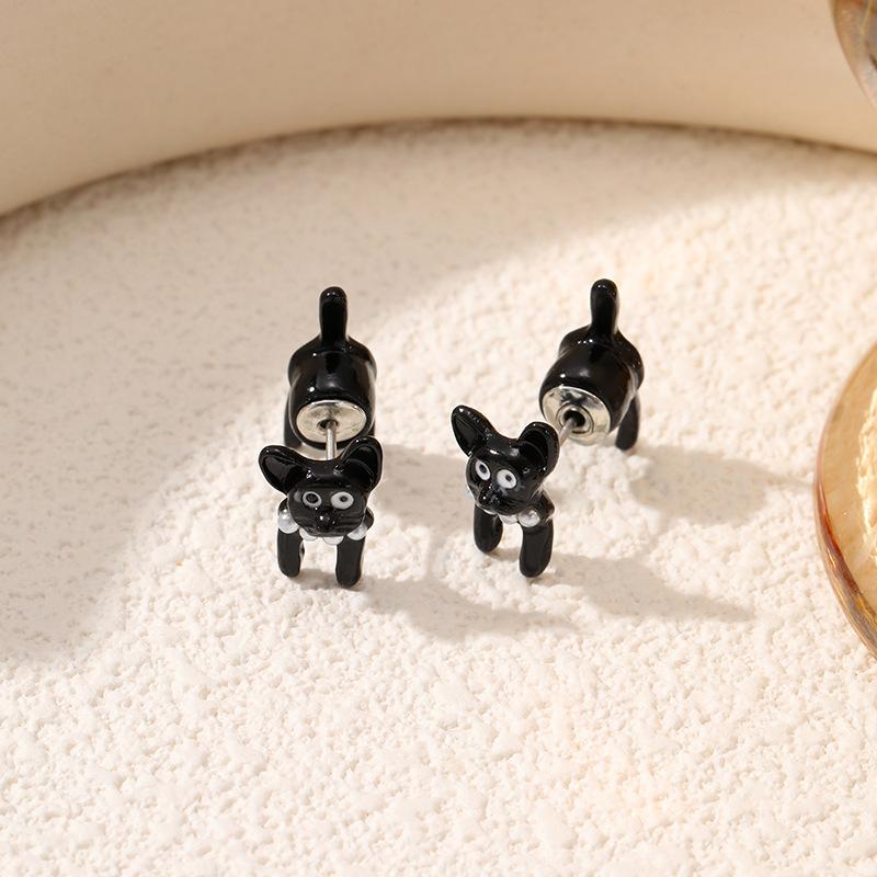 Милые серьги-гвоздики в виде котенка, животного, простые, креативные, мультяшные, с индивидуальностью, для независимой станции
