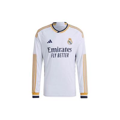 Домашний аутентичный джерси Real Madrid 23/24 белого цвета с длинным рукавом для мужчин в уличной одежде IA9978